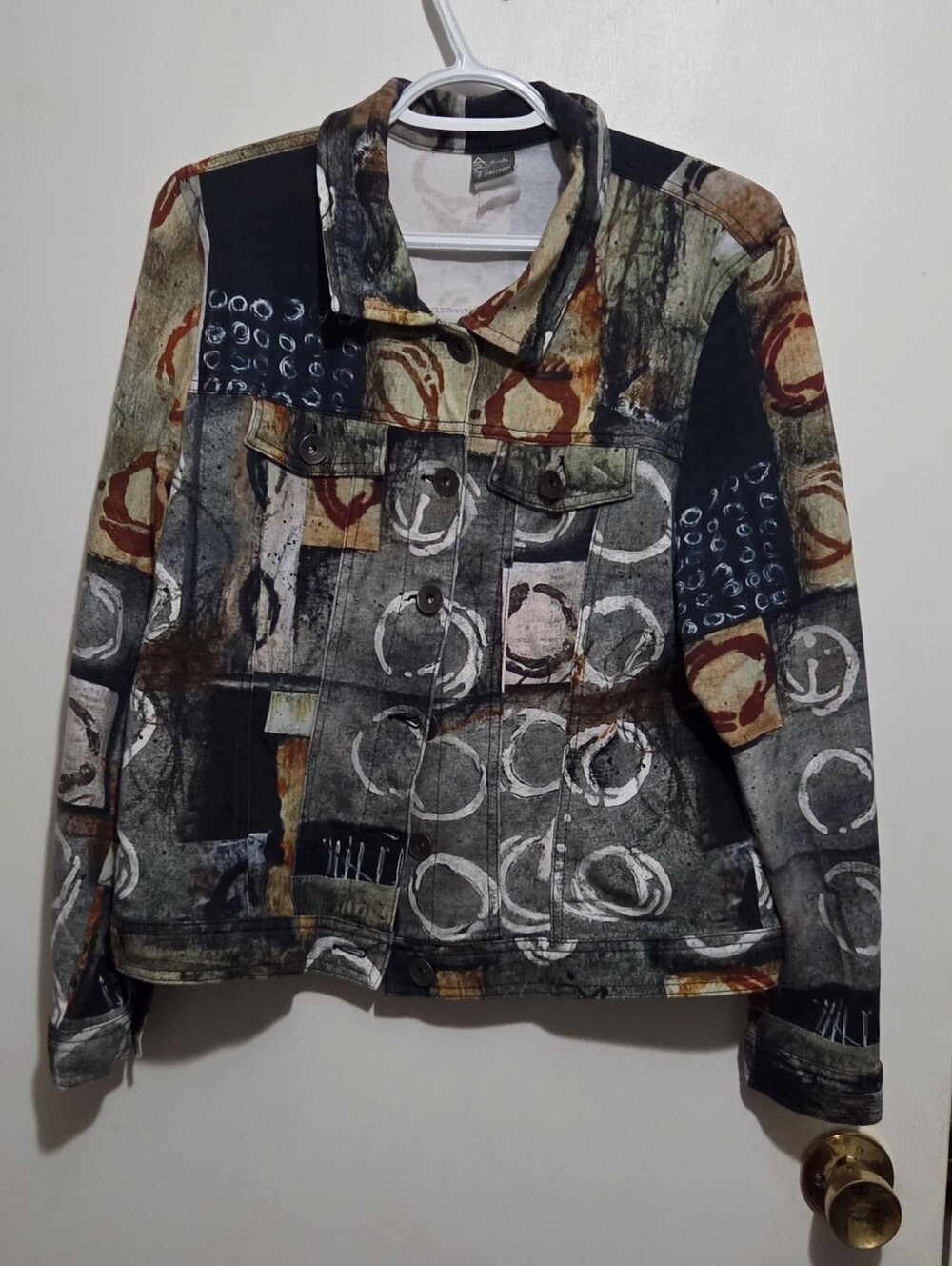 SIMPLY ART BY DOLCEZZA Abstract Print Stretch Jacket - Size XL